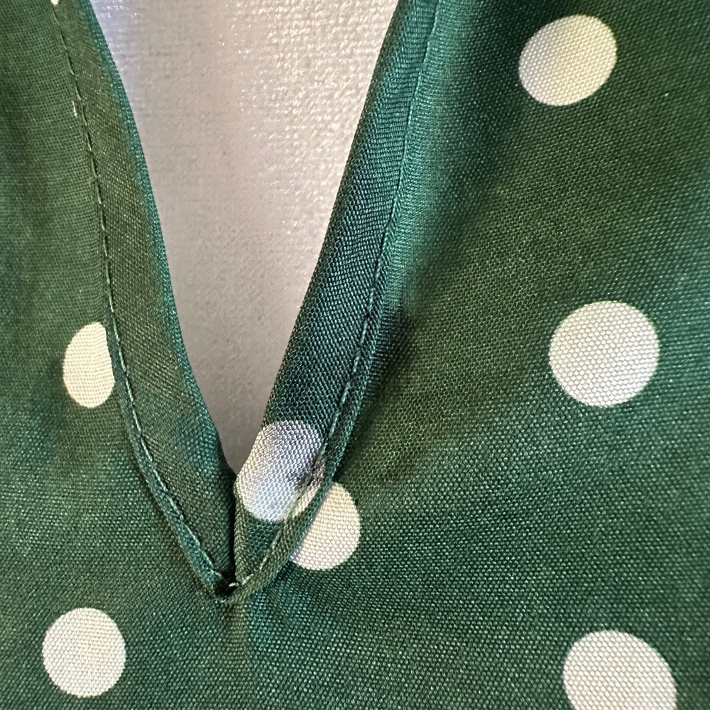 Green White Polka Dot Long Sleeve Blouse - Picture 4 of 5